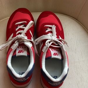 New Balance Red and White Women's Sneakers